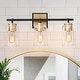 preview thumbnail 1 of 23, Modern Farmhouse Bathroom Vanity Light Black Gold Cylinder Glass Wall Sconce 3-Light