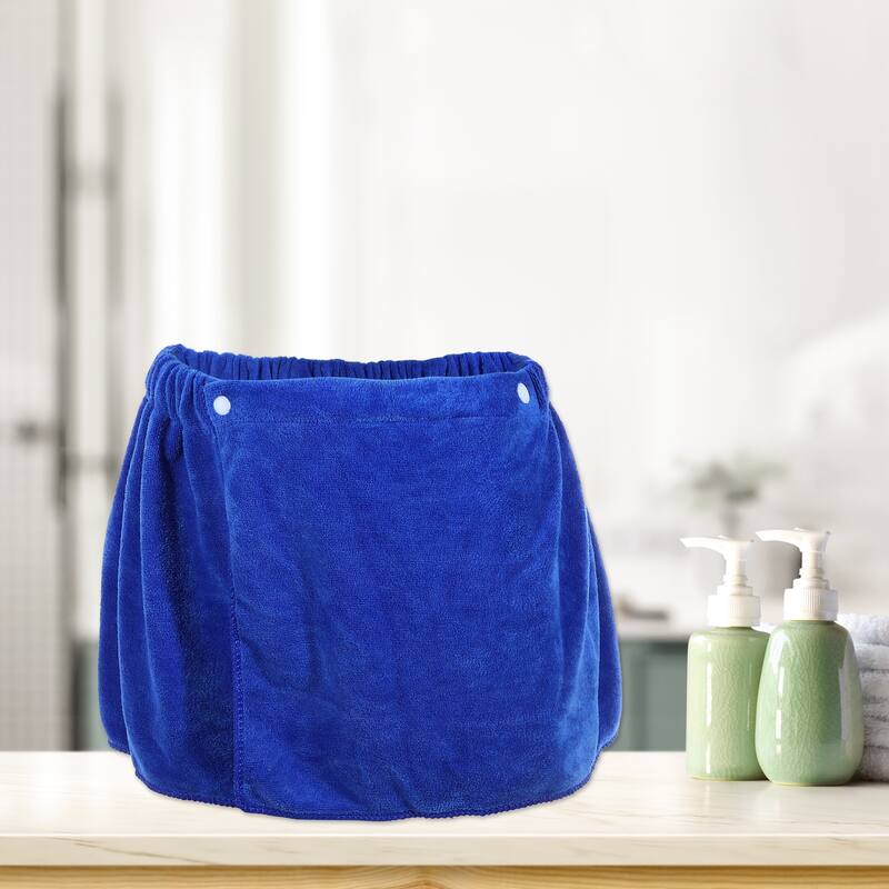 2 Pcs Men's Bath Wrap Towel, Body Wrap for Shower Spa, Adjustable Robes - Blue - 11.81"x 55.12"