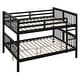 preview thumbnail 20 of 36, Full Over Full Bunk Bed with Ladder, Solid Wood Bunk Bed Frame with Safety Guardrail for Teens/Adults, Convertible into Two Beds