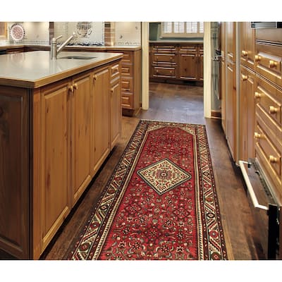 Fine Vintage Distressed Karsyn Red/Ivory Runner - 3'6" x 9'2"