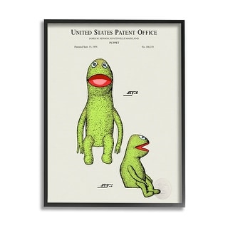 Stupell Antique Frog Character Patent Framed Giclee Art, Design by Karl ...