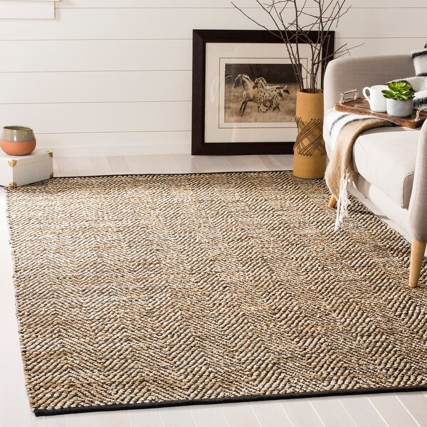 SAFAVIEH Handmade Vintage Boho Leather Muzeyyen Modern Stripe Leather Rug. Opens flyout.