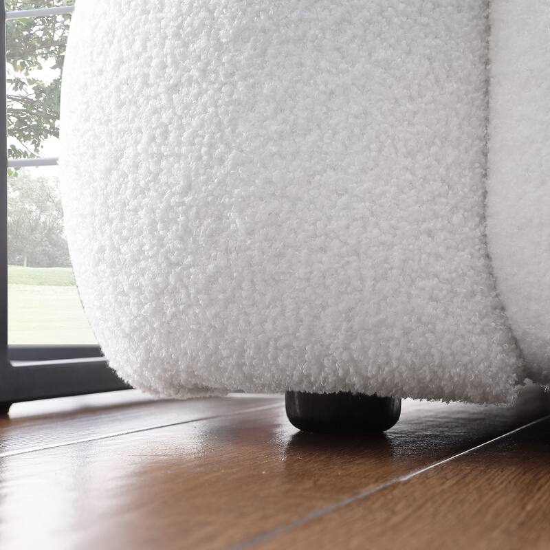84.3" Boucle Marshmallow Sofa - 3-Seater with 35.8" Deep Seat, Ergonomic Design for US Homes and 2 Pillows
