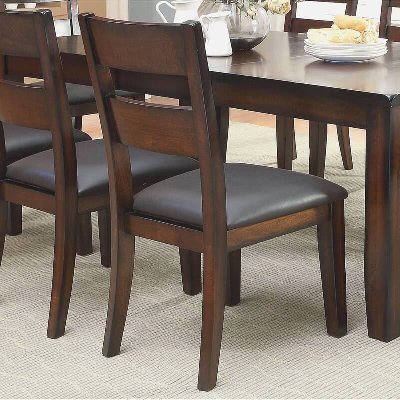 2pcs Wood Kitchen Dining Chairs with Padded Leatherette Seats