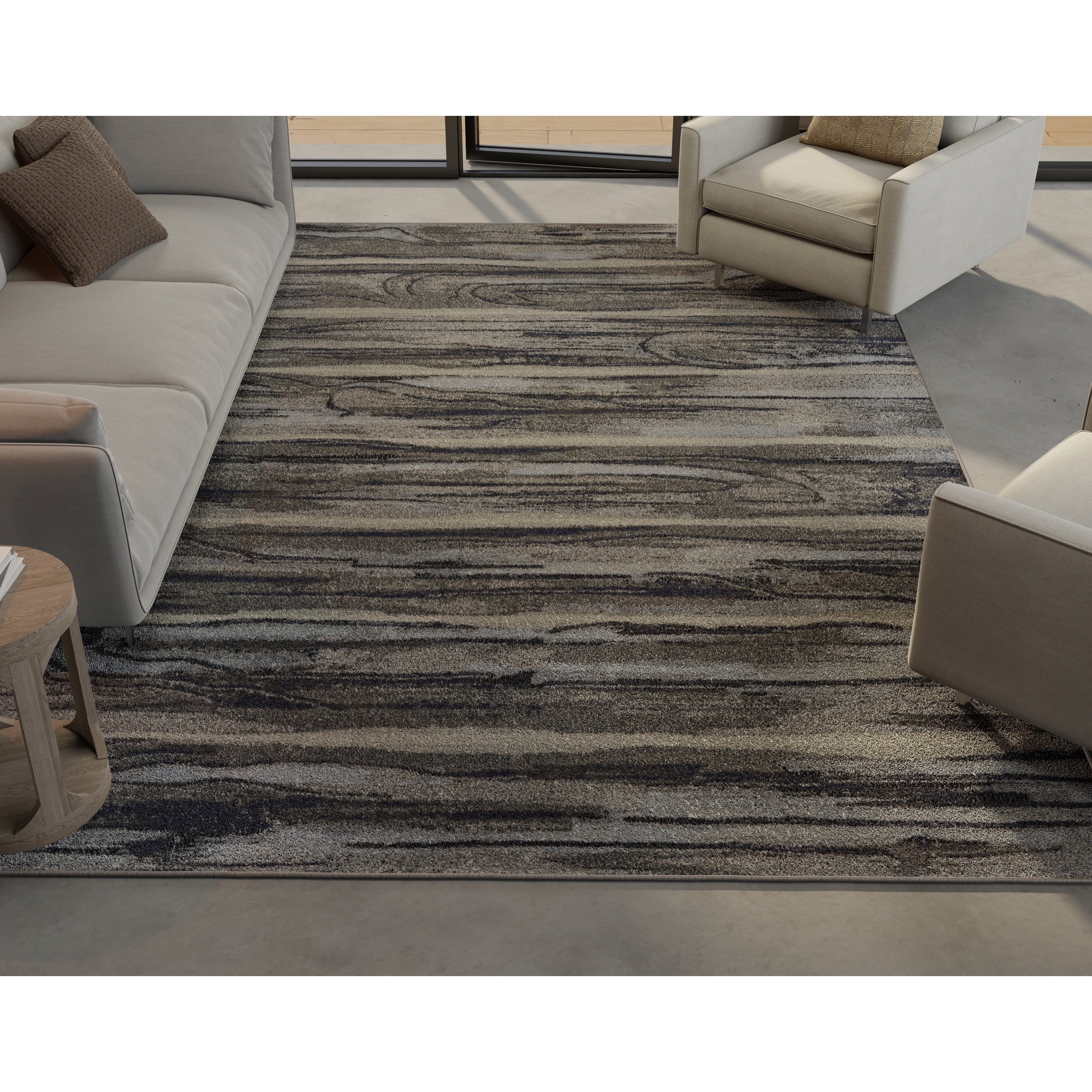 Domani Dreams Abstract Striped Modern Rug