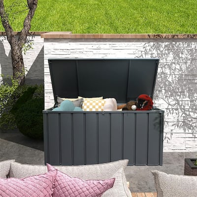 100 Gallon Outdoor Patio Storage Bin Deck Box Waterproof