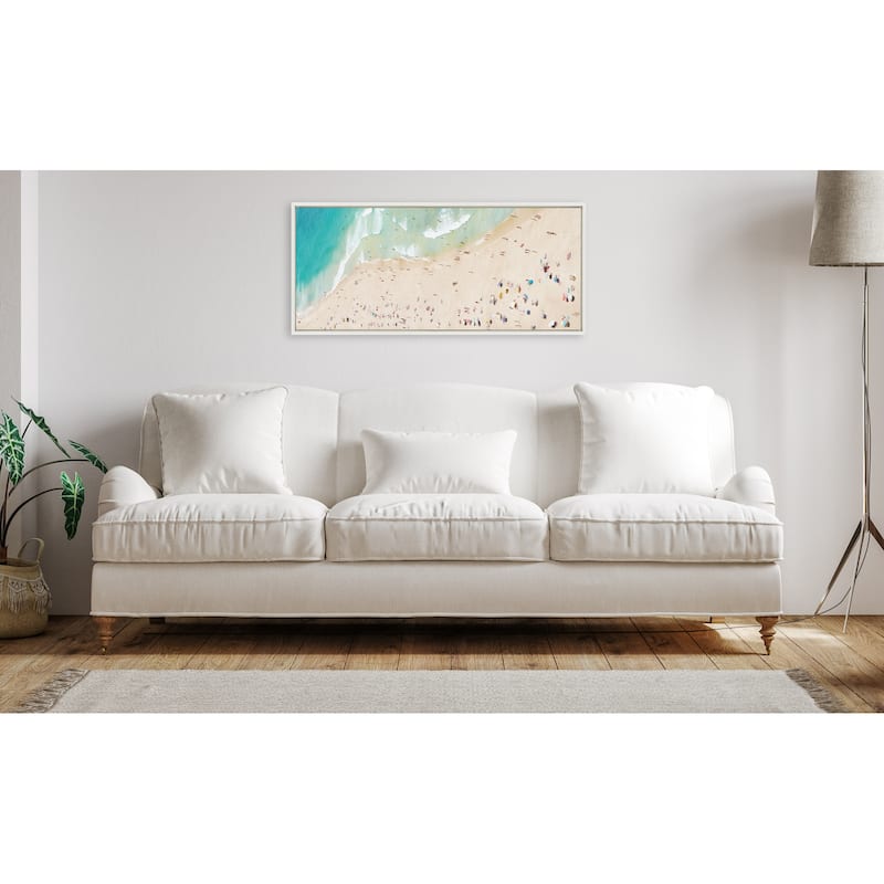 Kate and Laurel Sylvie Beach from Above Framed Canvas by Amy Peterson