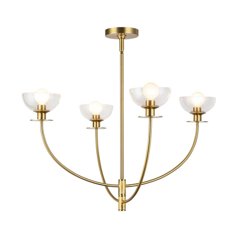 Alora Lighting CH515226 Sylvia 4 Light 26" Wide Chandelier - Brushed Gold / Clear Glass