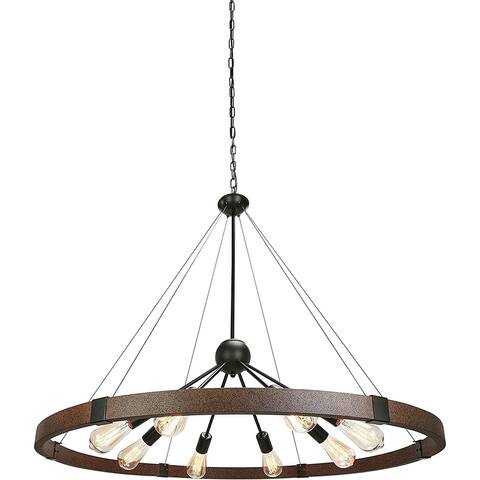 Farmhouse wheel chandelier 8 light metal sputnik pendant light fixture
