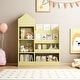 preview thumbnail 3 of 22, Children's Wooden Bookshelf and Toy Storage Organizer with Bookcase, 6 Compartments, and 2 Baskets yellow