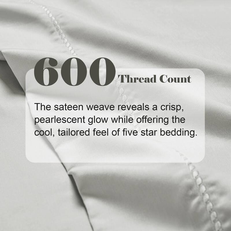 Superior Imperia Cotton Blend Embroidered 600 Thread Count Pillowcases, Set of 2