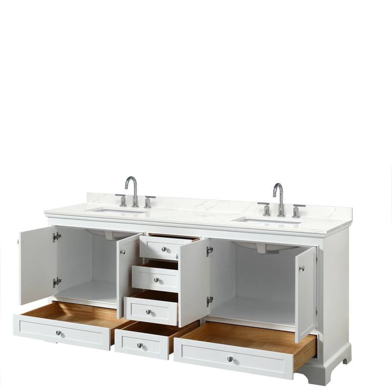 Deborah 80-inch Double Vanity, Quartz Top