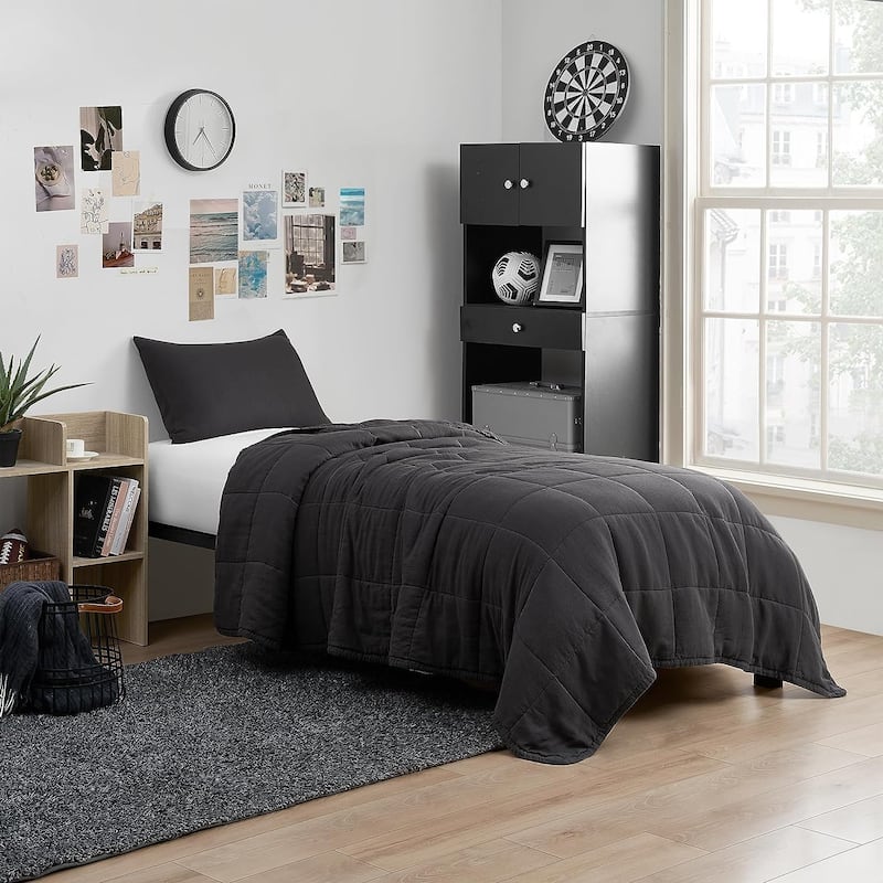 Dark Sky Reserve® - Bamboo Linen Comforter - Portugal Made - Faded Black - Twin XL