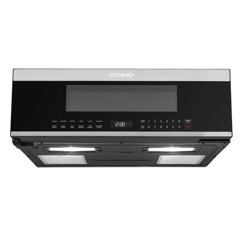 Cosmo COS-3012ORLP1SS 30 in. Over the Range Microwave with Automatic Presets, Soft Touch Controls and 1.2 cu. ft. Capacity
