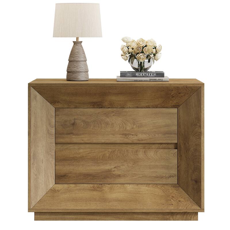 Oversized Wide Nightstand Set of 2, 35.4" Large Night Stand with Drawers