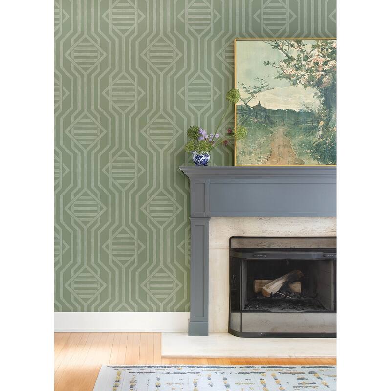A-Street Prints Essex Green Geometric Wallpaper