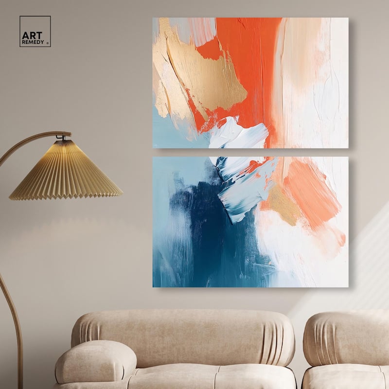 Orange Infusion II Canvas Set of 2 by Art Remedy, Gallery Wrapped