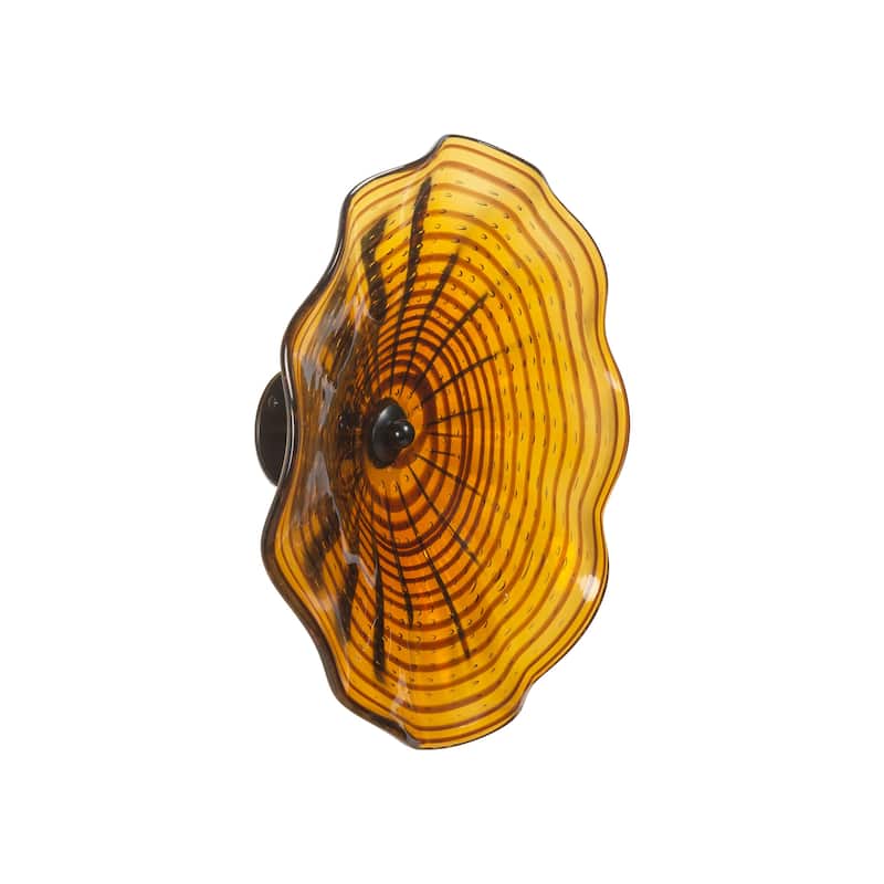 13IN Diameter Rosslyn Flower Art Glass Wall Décor