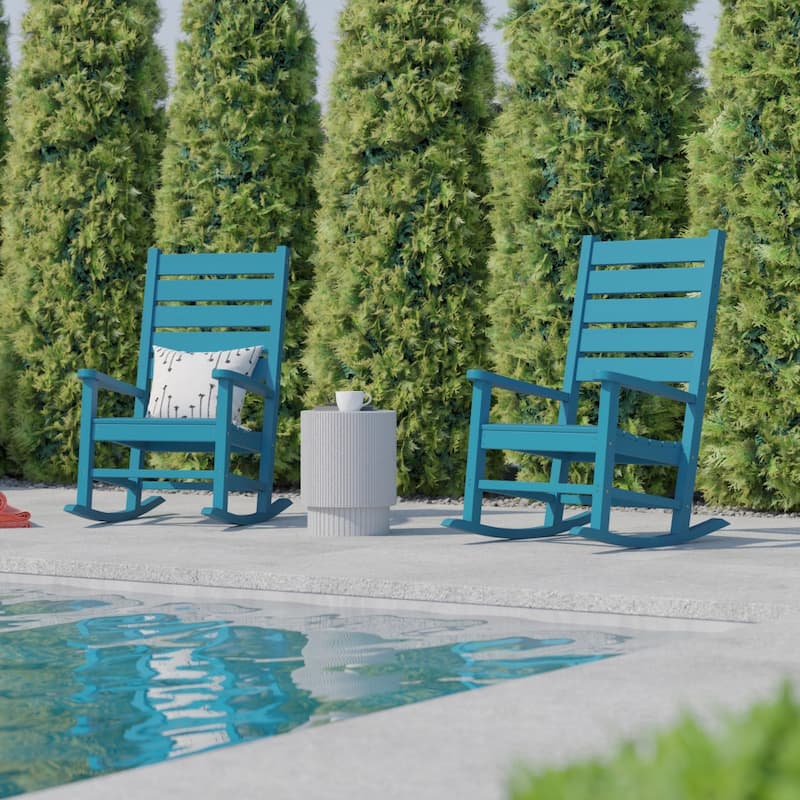 Classic Commercial Grade All-Weather Outdoor Rocking Chairs (Set of 2)