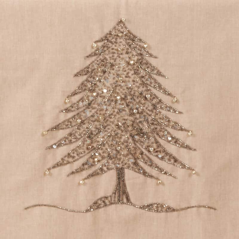 Table Runner With Beaded Christmas Tree Design