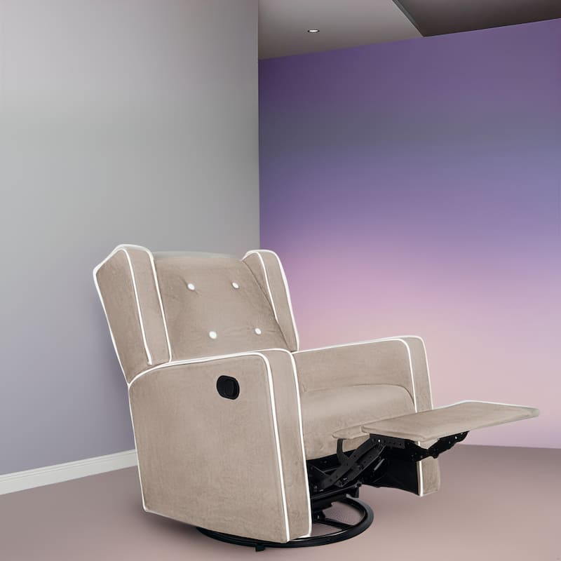 360° Swivel Glider Rocker Recliner - Nursery Chair for Breastfeeding & Maternity, Plush Cushions & Gentle Rocking Motion