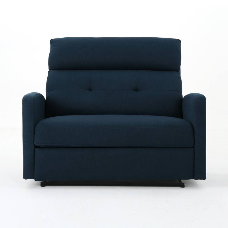Roomfitters Double Recliner Loveseat with Tufted Backrest and Pillow Top Arms, Faux Leather Push-Back Sofa Chair