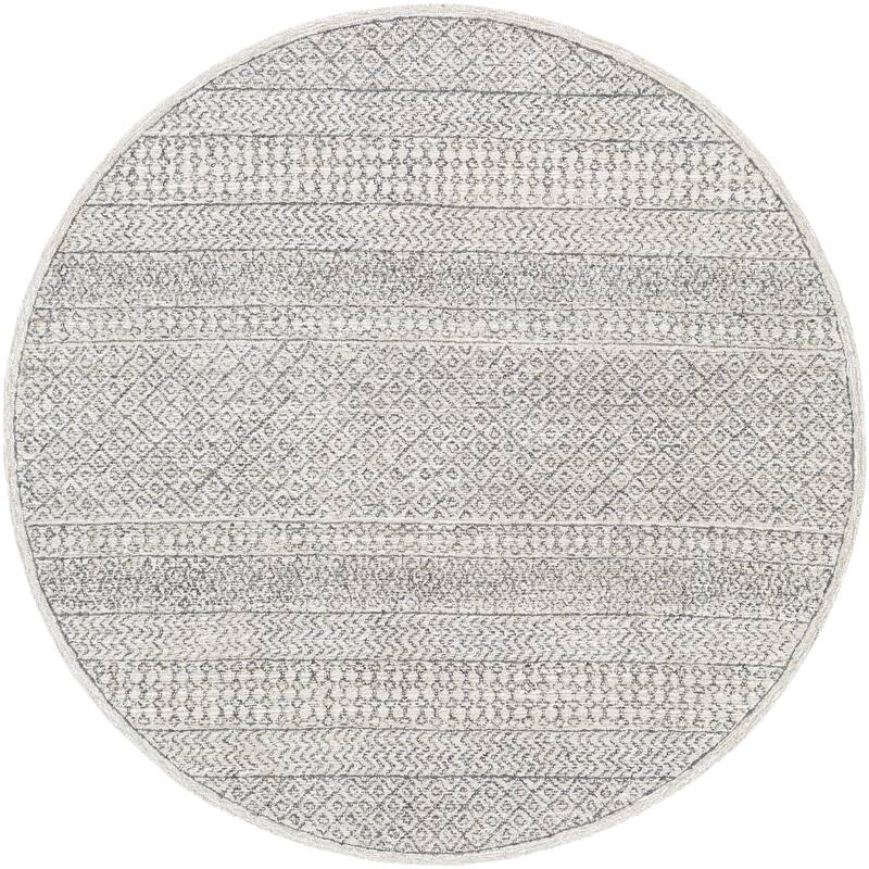 Livabliss Amina Handmade Wool Moroccan Area Rug - Grey - 9'9" Round