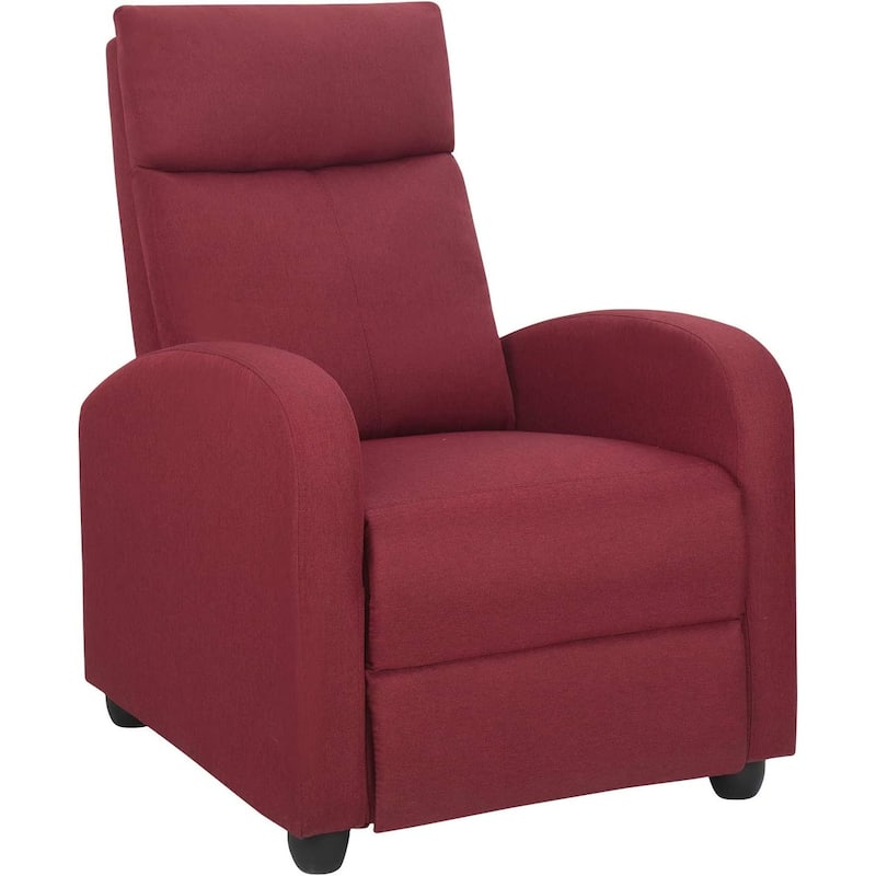 Furniwell Fabric Single Sofa Recliner with Padded Seat - Red