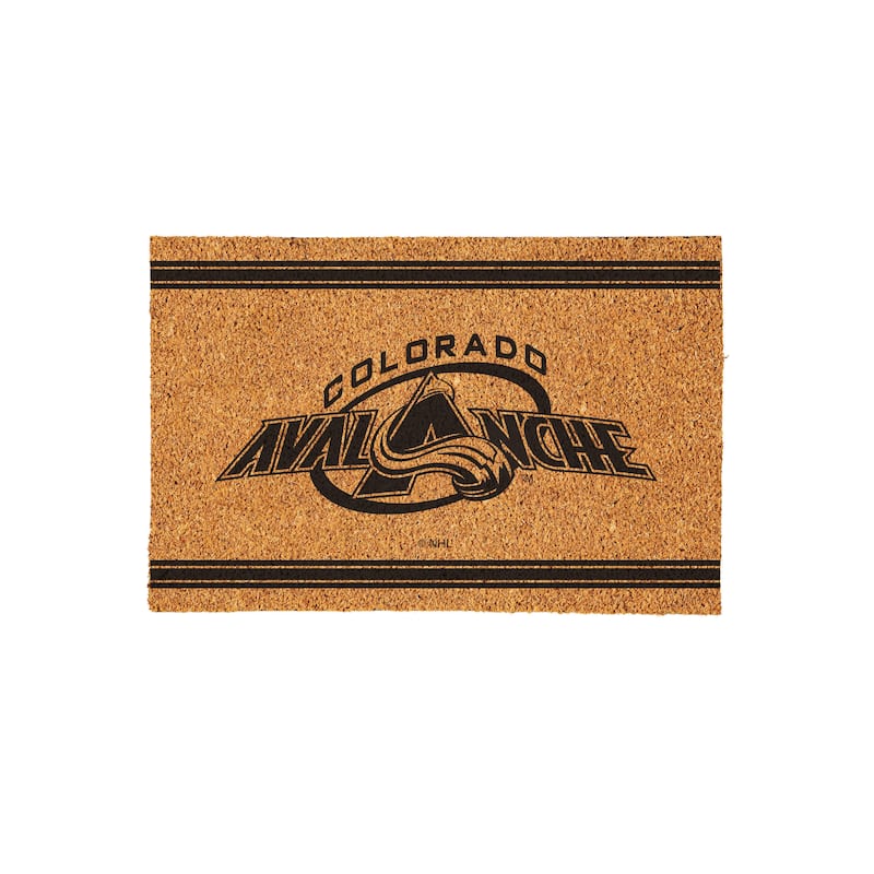 Colorado Avalanche Monochrome Indoor/Outdoor Coir Door Mat