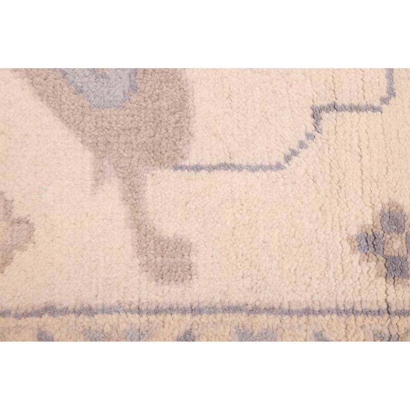 ECARPETGALLERY Hand-knotted Royal Oushak Ivory Wool Rug - 9'1 x 12'1