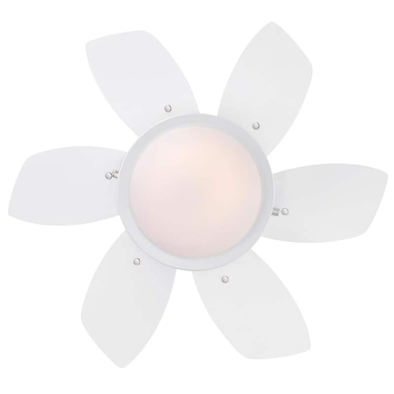Westinghouse Lighting Quince 24-Inch 6-Blade Indoor Ceiling Fan with Dimmable LED Light Fixture and Opal Frosted Glass