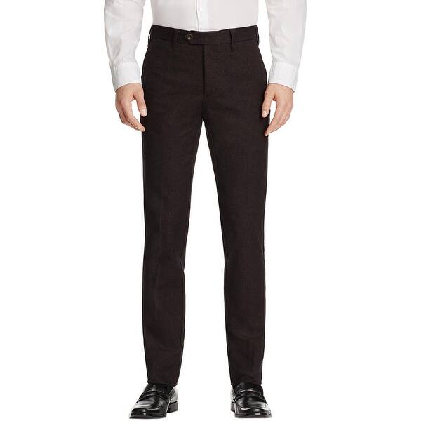 Shop Valentini Mens Slim Fit Twill Cotton Trousers 38 Brown Pants