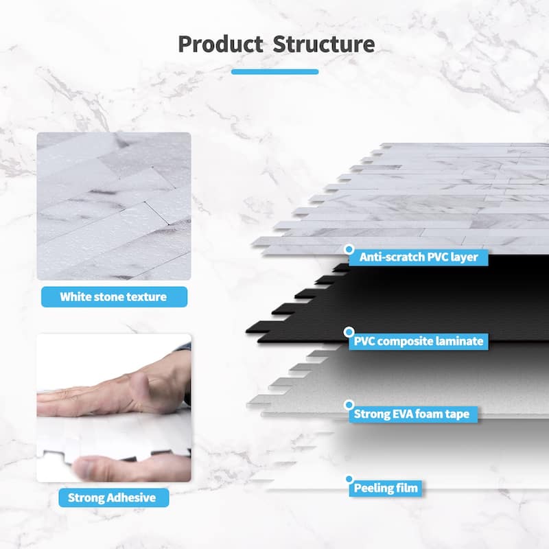 Art3d Peel and Stick Stone Backsplash Tile for Kitchen Bathroom(10 sq.ft/box)