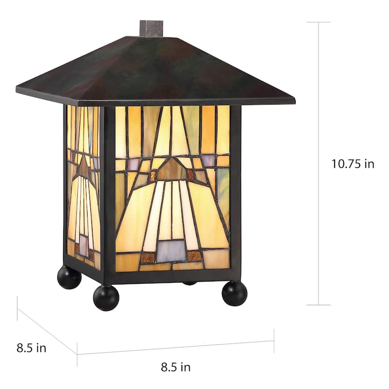 Copper Grove Pukotala Tiffany-style Rectangular Desk Lamp