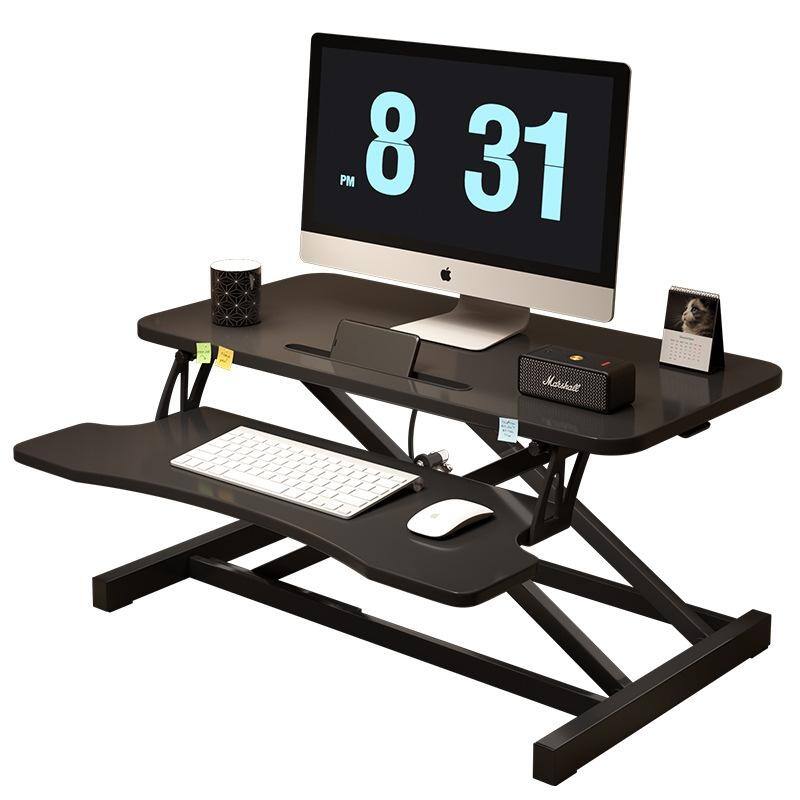GDFStudio - Amelia Height Adjustable 32 Inch Sit to Stand Desk Converter with Spacious Workstation Design