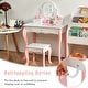 preview thumbnail 9 of 16, Gymax Kids Vanity Princess Makeup Dressing Table Stool Set W/ Mirror - See Details