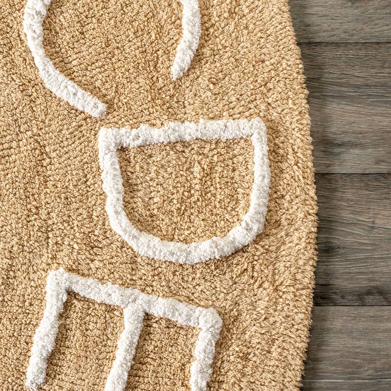 Nuloom Alphabet SpinClean Washable Round Rug