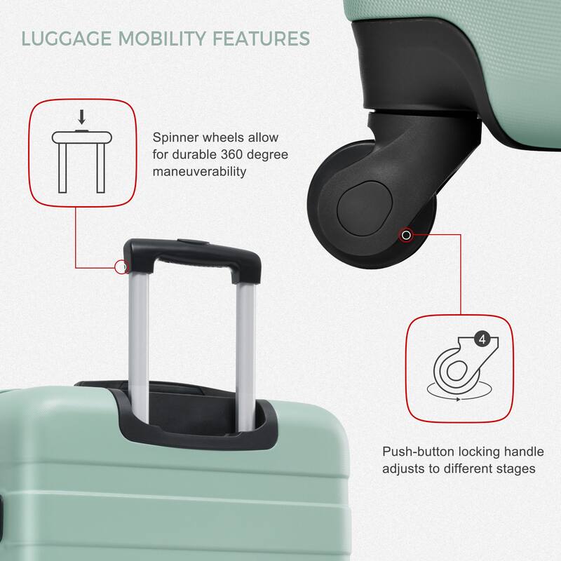 Fashionable Luggage Hardside Luggage with Expandable Storage and Safety Lock, for Boarding Travel, 3 Piece Set