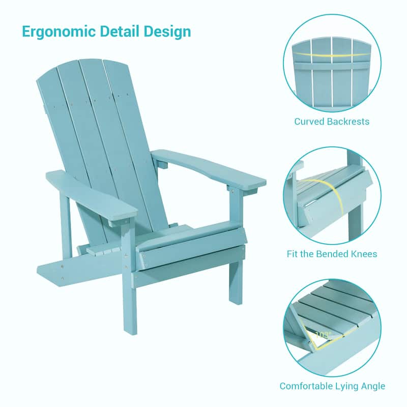 Bonosuki Weather-resistant Wood Outdoor Adirondack Chairs-Set of 4