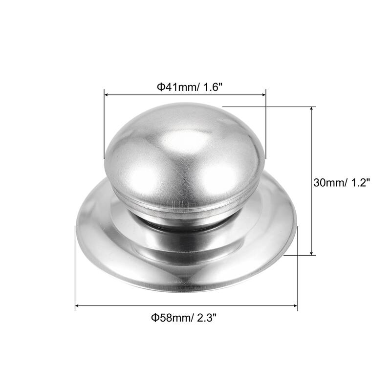 Universal Pot Lid Knob, Stainless Steel Replacement Knob 58x41x30mm, 4pcs - Silver Tone - Silver Tone