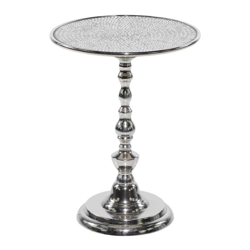 Aluminum Metal Accent Table - Silver - Roche River Decor - 16"Wx16"Lx20"H