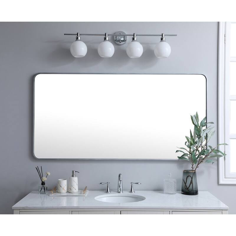 Ezra Soft Corner Metal Rectangular Mirror