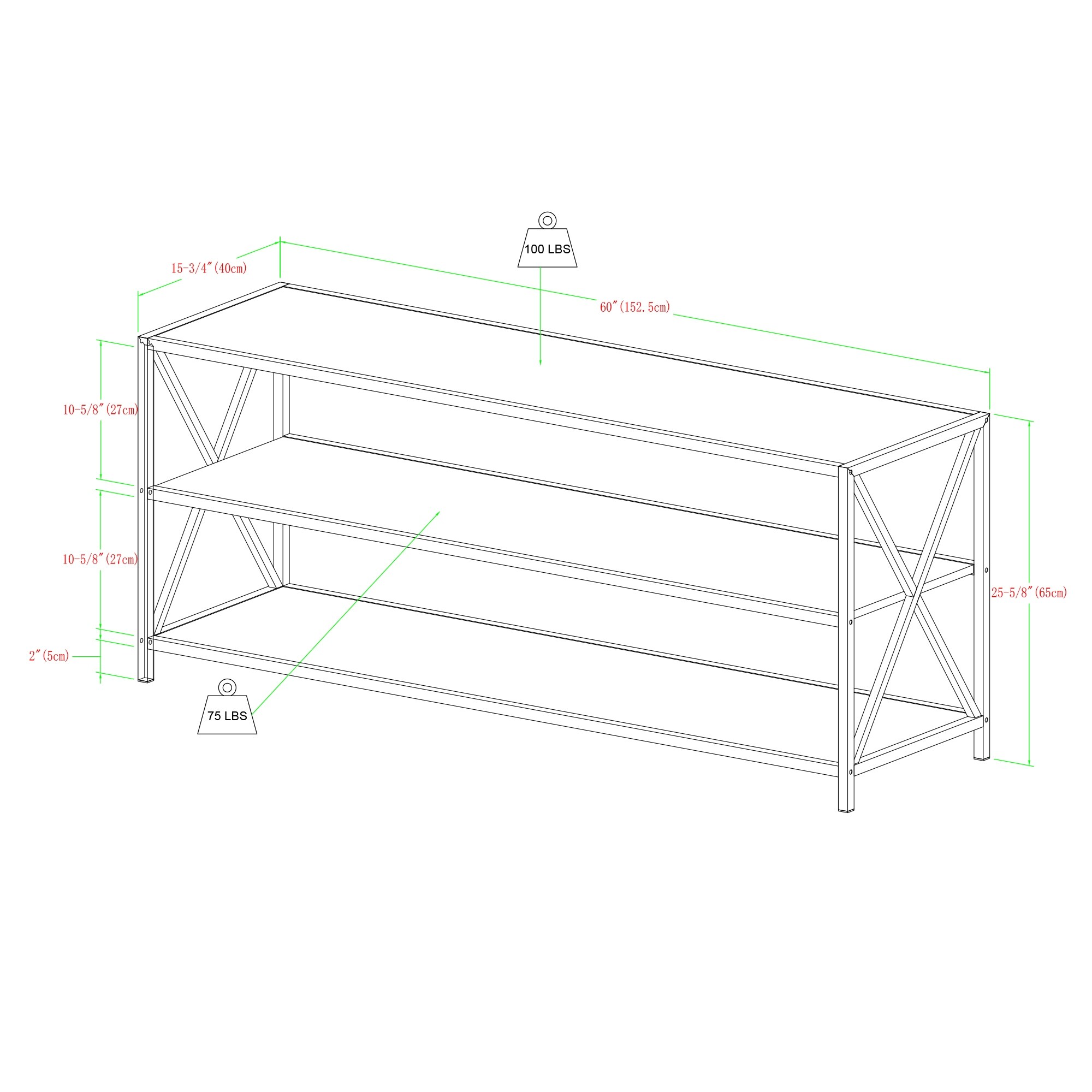 Carbon Loft Hattie 60 Inch X Frame Bookshelf Overstock 20559229