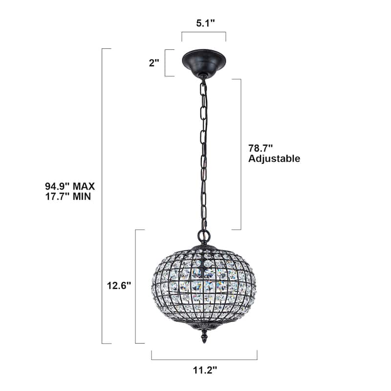 Retro French 4/5-Light Antique Brass Globe Crystal Chandelier for Living/Dining Room