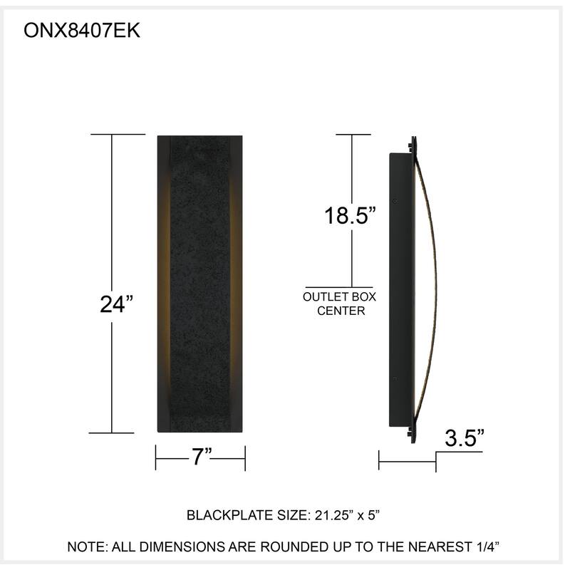 Onyx Integrated LED Earth Black Outdoor Wall Lantern
