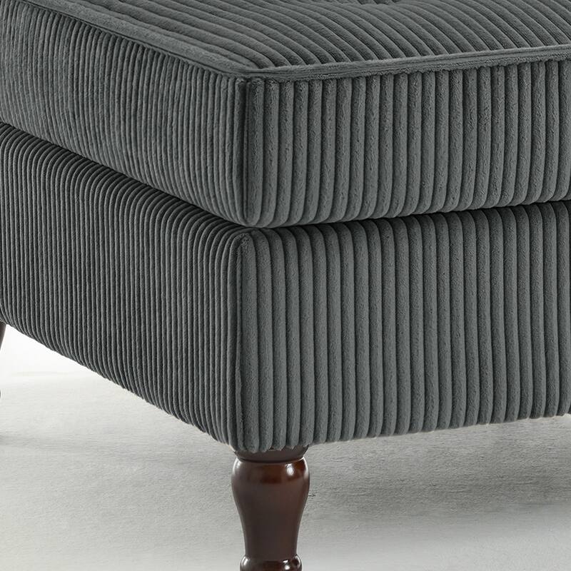 32.57" W Upholstered Corduroy Armless Accent Chair