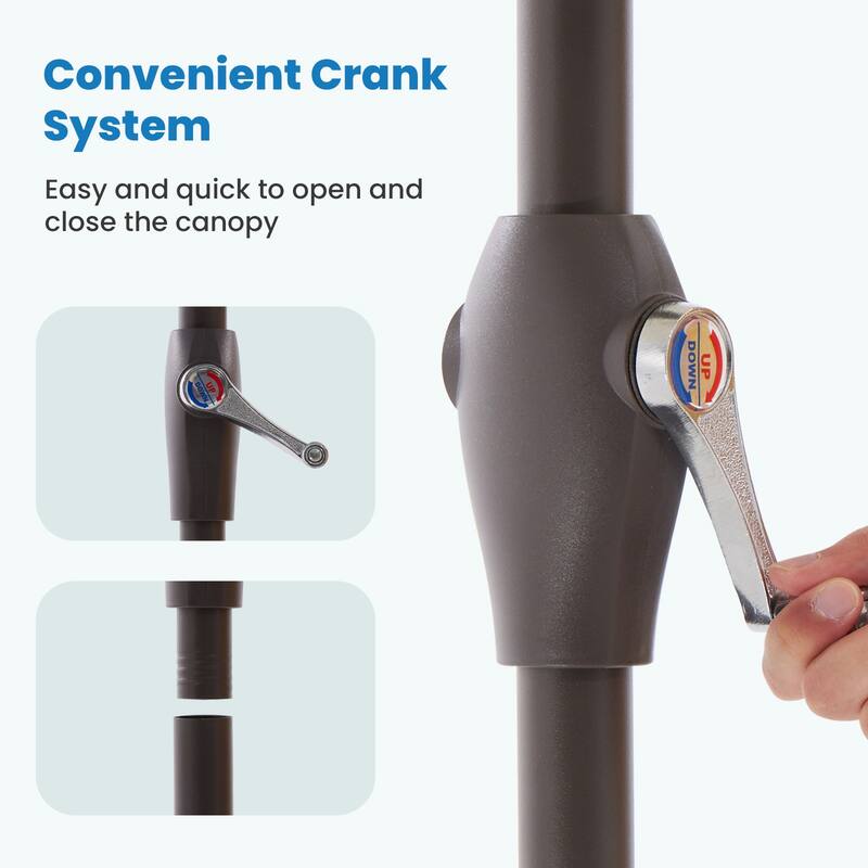 7.5-ft Patio Market Umbrella with UV-Risistance,Crank & Tilt
