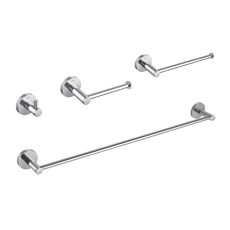 Circular 4-Piece Bathroom Hardware Set - Chrome