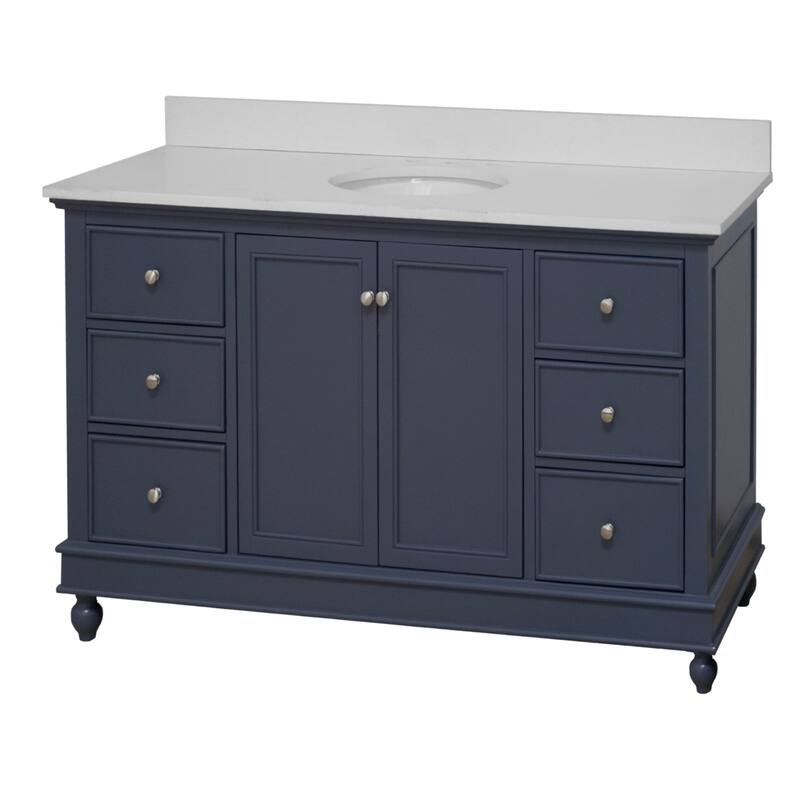 KitchenBathCollection Bella 60" Single Bathroom Vanity with Quartz Top