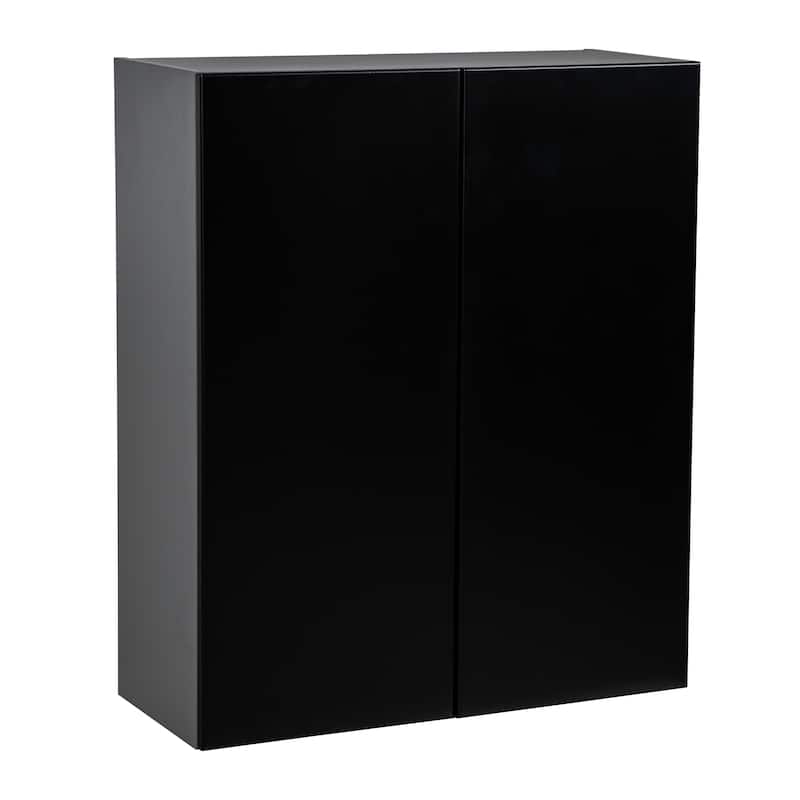 27" x 36" Wall Cabinet-Double Door-Grey - 27 x 36 x 12 - Black